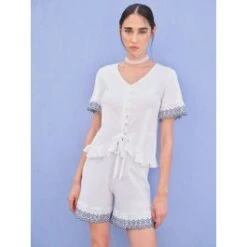 Sommer Pyjama BIANCO Weiß Von Fiori Di Chiara