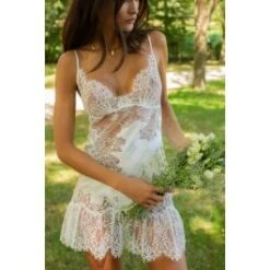 Stretchseide Nuisette MELINDA Mit Spitze Marjolaine