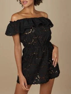 Baumwolle Lochspitze Sommerkleid GLADYS Schwarz Von Marjolaine -TraumMode Verkäufe baumwolle lochspitze sommerkleid gladys 7gla0201 schwarz marjolaine 2