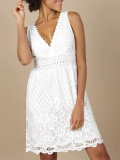 Baumwolle-Spitze Sommerkleid GITANE Naturweiss Von Marjolaine -TraumMode Verkäufe baumwolle spitze sommerkleid gitane 8git0201 naturweiss marjolaine 2