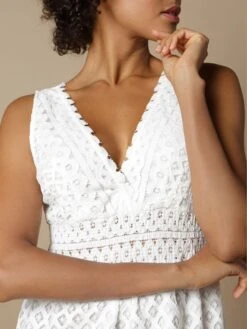 Baumwolle-Spitze Sommerkleid GITANE Naturweiss Von Marjolaine -TraumMode Verkäufe baumwolle spitze sommerkleid gitane 8git0201 naturweiss marjolaine