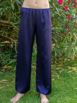 100% Seide PYJAMAHOSE Soie Unie Einfarbig Marjolaine -TraumMode Verkäufe hose seide lang dunkelblau 3soi5803 0036 marjolaine 2 8 1 1