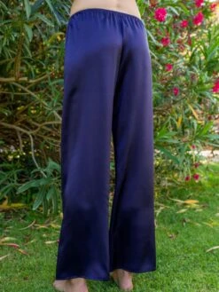 100% Seide PYJAMAHOSE Soie Unie Einfarbig Marjolaine -TraumMode Verkäufe hose seide lang dunkelblau 3soi5803 0036 marjolaine 8 1 1