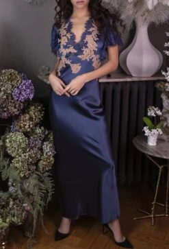 Stretchseide Nachtkleid Lang NINA Von Marjolaine -TraumMode Verkäufe ka nachtkleid jeans nude 4nin3002 marjolaine 2