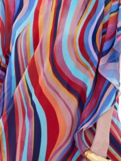 Chiffon Kaftan MULTICOLOR WAVES Bunt Von Luna Di Seta -TraumMode Verkäufe kaftan multicolor vlst60913 luna di seta 11
