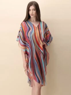 Chiffon Kaftan MULTICOLOR WAVES Bunt Von Luna Di Seta -TraumMode Verkäufe kaftan multicolor vlst60913 luna di seta 5