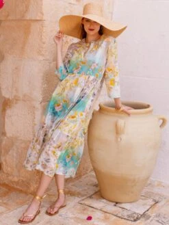 Strandkleid PANAREA Limette-türkis Von Eva B. Bitzer -TraumMode Verkäufe kleid lime 12311076 eva b bitzer 3