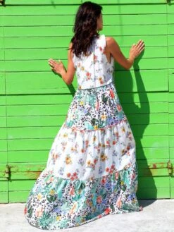 Seidenbatist Strandkleid FANTASIA BIANCO Weiß Grün Von Laetitia Beachwear -TraumMode Verkäufe kleid weiss g143 laetitia