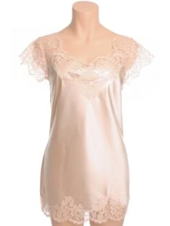 Kurzes Seidennegligé ETINCELLE No. 3 Von Marjolaine -TraumMode Verkäufe marjolaine seide etincelle nr 3 eti0301 sand 1