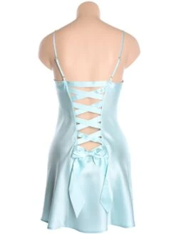 100% Seidennachthemd GLYCINE Uni Von Marjolaine -TraumMode Verkäufe marjolaine seide nachthemd glycine 3gly0101 hellblau ruecken 4 1