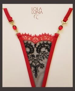 Lola Luna Mikrostring CHLOE MICRO Rot-schwarz -TraumMode Verkäufe mikrostring chloe micro lola luna 2