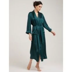 100% Seide Morgenmantel Lang GIGLIOLA Uni Von Vivis