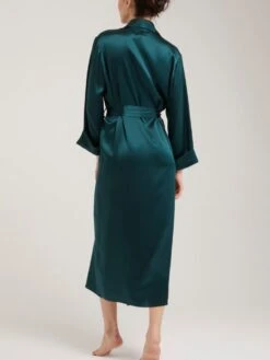 100% Seide Morgenmantel Lang GIGLIOLA Uni Von Vivis -TraumMode Verkäufe morgenmantel seide lang v00285 gigliola pinie vivis 4 6