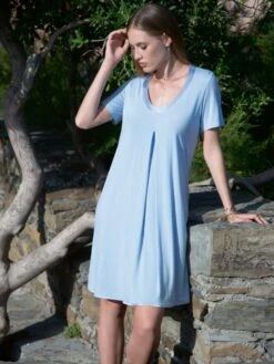 Modal Nachthemd SUMMER CIELO No. 2 Himmelblau Von Chiara Fiorini -TraumMode Verkäufe nachthemd hellblau cfl2207 chiara fiorini 1