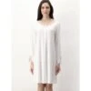 Modal Langarm Nachtkleid MACRAMÉ MODAL Cremeweiß Von Luna Di Seta