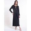 100% Baumwolle Nachtkleid Lang NERO Schwarz-gold Von Verdiani -TraumMode Verkäufe nachtkleid bio baumwolle schwarz 4840 verdiani