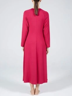 Modal Nachtkleid Lang LAMPONE Himbeer-rot Von Verdiani -TraumMode Verkäufe nachtkleid modal lang magenta rot 4620 verdiani donna 2