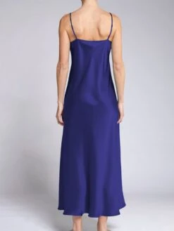 100% Seide Nachtkleid Lang DORINE Uni Von Vivis -TraumMode Verkäufe nachtkleid seide dorine v00006 zaffiro vivis 2 1 2