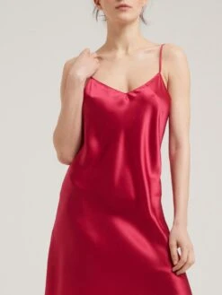100% Seide Nachtkleid Lang DORINE Uni Von Vivis -TraumMode Verkäufe nachtkleid seide dorine v00389 berry vivis 6 1