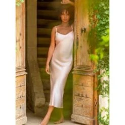 100% Seide Nachtkleid Lang SOIE ODANA Uni Marjolaine