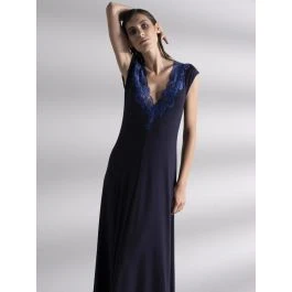 Modal Nachtkleid BLU Mit Spitze Lang Von Verdiani 3 Modal Nachtkleid BLU Mit Spitze Lang Von Verdiani