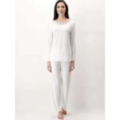 Modal Pyjama MACRAMÉ MODAL Cremeweiß Von Luna Di Seta