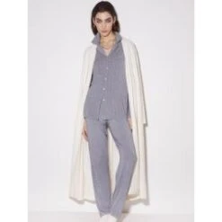 Modal Pyjama NADELSTREIFEN In Jeansblau Von Chiara Fiorini