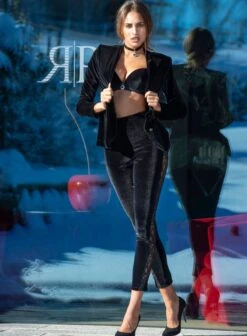 Samt Jacke Mit Spitze Schwarz Von Ambra -TraumMode Verkäufe samt jacke schwarz 5155 ambra