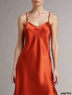100% Seide Nachtkleid Lang DORINE Uni Von Vivis -TraumMode Verkäufe seide caroline dorine paprika vivis 1 3