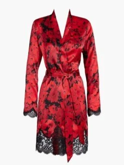 100% Seide Kimono TOI MON AMOUR Mit Print Von Aubade -TraumMode Verkäufe seide kimono qs65 1 opera rot schwarz 1 toi moi amour aubade 2