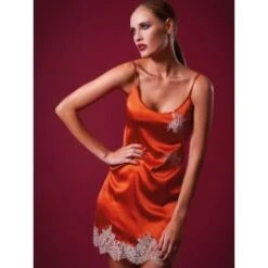 Seide Neglige WINTER DREAMS Rostrot Von Chiara Fiorini