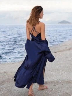 Seidennachthemd / Seidenkleid NEW SEDUCTION Von Luna Di Seta -TraumMode Verkäufe seide neglige new seduction dunkelblau vlst60578 luna di seta 1