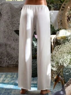 100% Seide PYJAMAHOSE Soie Unie Einfarbig Marjolaine -TraumMode Verkäufe seide pyjamahose soi5803 naturel weiss marjolaine 3 8 1 1