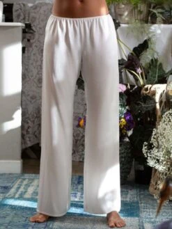 100% Seide PYJAMAHOSE Soie Unie Einfarbig Marjolaine -TraumMode Verkäufe seide pyjamahose soi5803 naturel weiss marjolaine 8 1 1