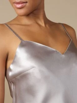 100% Seide Nachtkleid Lang SOIE ODANA Uni Marjolaine -TraumMode Verkäufe seide silber oda odon odana soie unie marjolaine 2 1