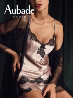 100% Seide Top TOI MON AMOUR Altrosa-schwarz Von Aubade -TraumMode Verkäufe seide top shorts qs38 qs61 sonate toi mon amour aubade