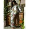 Seidenpyjama OMERINE Blumenmuster Von Marjolaine -TraumMode Verkäufe seidenpyjama omerine ome5501 weiss blumenmuster marjolaine 3