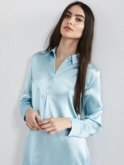 Stretchseide Kurzes Sleepshirt SLOANE STREET Exclusiv Eva B. Bitzer -TraumMode Verkäufe sleepshirt kurz crystal blue 27319279 sloan street eva b bitzer 2