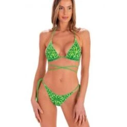 Neu eingetroffen 17 Triangel-Bikini MACULATO Grün-lurex Von Pin-Up Stars