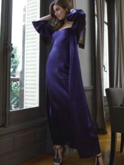 100% Seide Nachtkleid Lang SOIE ODANA Uni Marjolaine -TraumMode Verkäufe soie odana laurian dunkelblau marjolaine 2 1 1