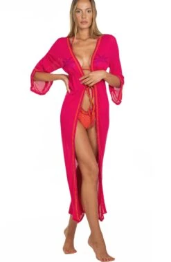 Strandmantel Lang LUREX PALME Fuchsia Pink Von Pin-Up Stars -TraumMode Verkäufe strand mantel pb172a rot pin up stars