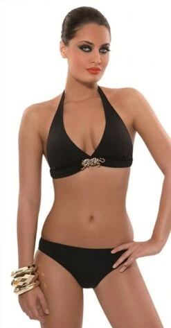 Triangel-Bikini TIGER Von Rebecca -TraumMode Verkäufe triangel bikini neckholder tiger schwarz 1004 rebecca 2 1