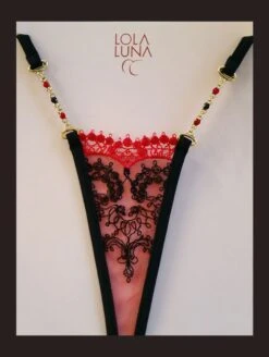 Lola Luna Microstring VICTORIA MICRO Schwarz-erdbeerrot -TraumMode Verkäufe victoria micro schmuck string lola luna 2