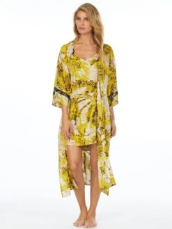 Viscose Morgenmantel ROOFTOP READY Gelb-beige Von DKNY Sleepwear -TraumMode Verkäufe viscose morgenmantel gelb yi2122408 337 yi2022408 337 dkny 2